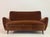 Italian Curved Sofa in Cotton Velvet, 1950s A beautifully proportioned Italian sofa dating from the 1950s, distinguished...