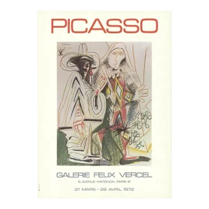 1972 Pablo Picasso 'Galerie Felix Vercel' Cubism Green,White France Offset Lithograph
