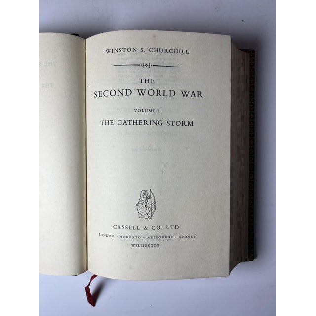 20th C. Fine Leather Binding - Churchill's Second World War - Complete Six Volumes For Sale In Portland, ME - Image 6 of 7