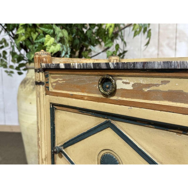 Louis XVI Bedside Table in Beechwood with a Marble Top, 19th Century For Sale - Image 10 of 18
