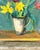 European Modernist Spring Still Life with Daffodils and Tulips, Signed "PS '41" For Sale - Image 15 of 15