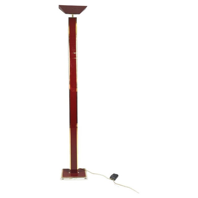 Vintage Brass and Acrylic Glass Floor Lamp, 1970s For Sale - Image 9 of 9