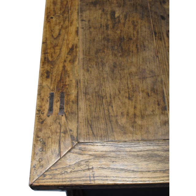Carved Elm Dual-Drawer Cabinet For Sale In Greensboro - Image 6 of 13
