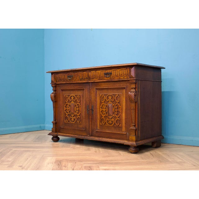 Antique Continental Oak Sideboard, 1900s For Sale - Image 4 of 10