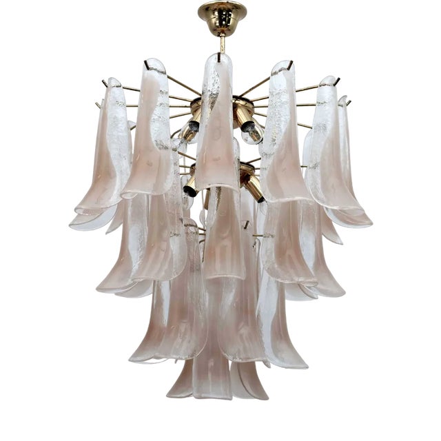 Mid-Century Modern Murano Glass Chandelier with Petals from Mazzega, Italy, 1970s For Sale