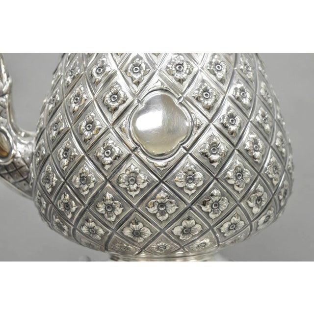 Late 19th Century Hawksworth Eyre & Co Victorian Silver Plated "Pineapple" Figural Tipping Tea Pot For Sale - Image 4 of 18