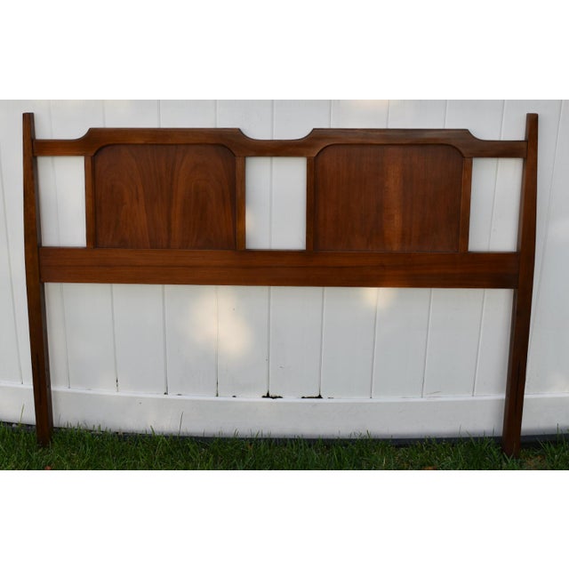 Mid-Century Modern Vintage Mid Century Modern Full Walnut Headboard Arched Sculpted MCM 1960s For Sale - Image 3 of 14