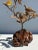 "Enchanting Forest" Brass and Burl Wood Lamp For Sale - Image 4 of 13