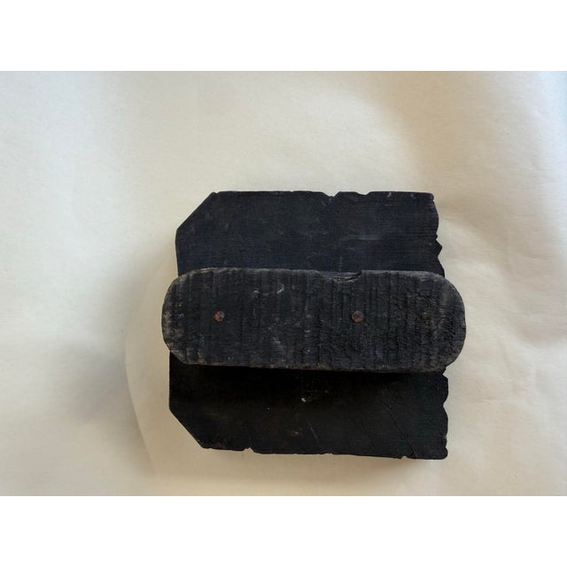 Wood Antique Large Print Block Chevron Wooden Sculpture For Sale - Image 7 of 7