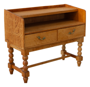 Brutalist Danish Oak Bedside Table, 1970s