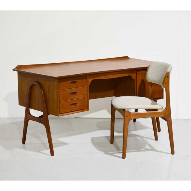 Svend Aage Madsen 1970s Mid Century Danish Teak Desk and Chair by Svend Aage Madsen For Sale - Image 4 of 16