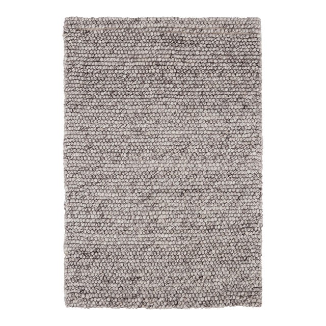Dash & Albert by Annie Selke Niels Grey Woven Wool/Viscose Rug, 8' x 10' For Sale