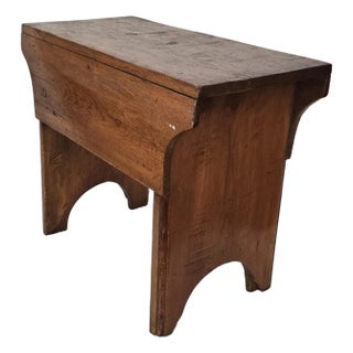 Early American Primitive Wooden Stool or Bench, 19th Century For Sale