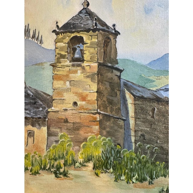 Mid 20th Century Mid 20th Century Camino De Santiago Painting on Canvas For Sale - Image 5 of 5
