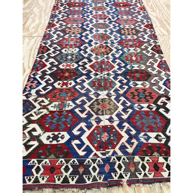 Tribal Antique Shahsavan Kilim/Rug Large and Unusual, C-1900's as Is For Sale - Image 3 of 9
