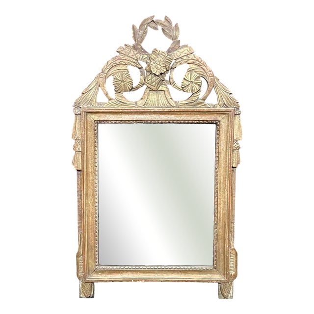 18th Century Louis XVI Style Mirror in Gilt Wood For Sale