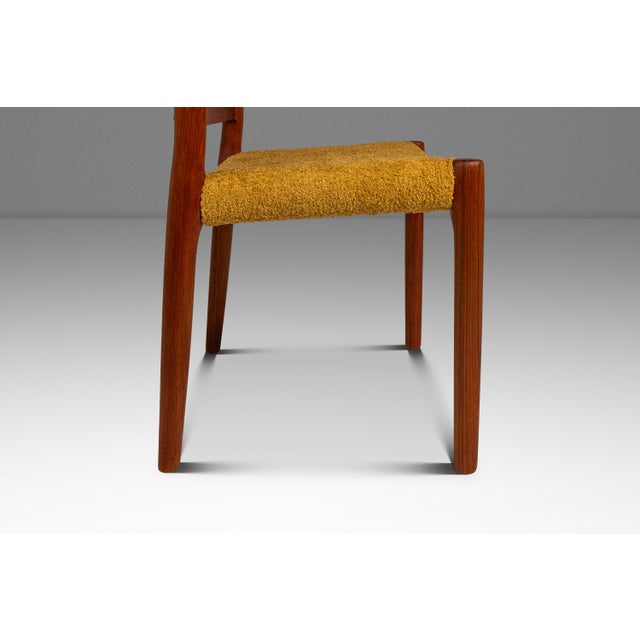 Danish Mid-Century Modern Model 85 Ladderback Dining Chair in Teak & Bouclé by Niels Møller for j.l. Møller, Denmark, C. 1960s For Sale - Image 9 of 18