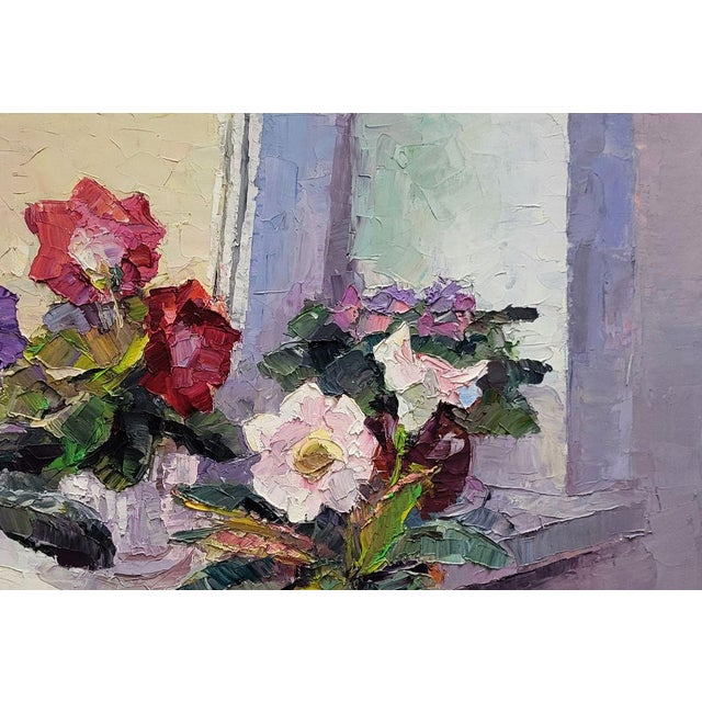 Оil Painting Gloxinia in a Vase Boris Serdyuk For Sale - Image 4 of 7