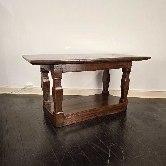 A Baroque-period 17th-century Danish center table with a porphyry stone top.
