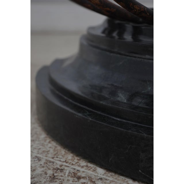 Maitland Smith Marble Top Iron Base Console Hall Table For Sale - Image 9 of 12