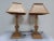 Great looking rustic wood lamps with wooden shades and ring finial. The lamps without the shade are 10" wide 10" deep and...