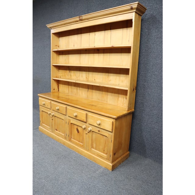 Mid 20th Century English Pine Step-Back Hutch For Sale - Image 5 of 8