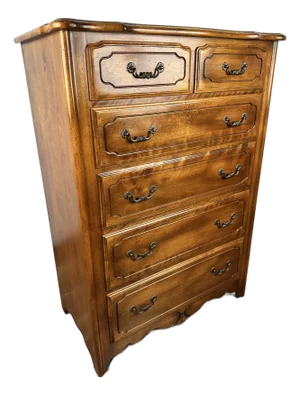 1980s Ethan Allen Country French Solid Birch Chest of Drawers
