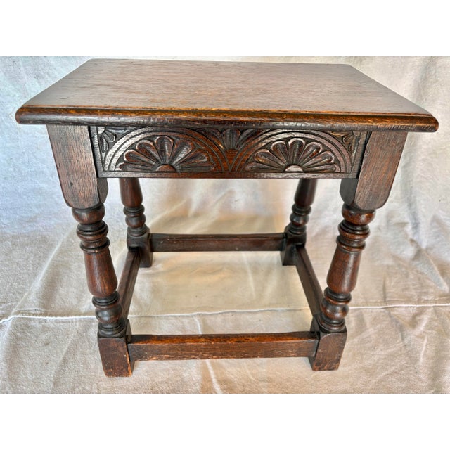 18th Century English Oak Joint Stool For Sale - Image 6 of 12