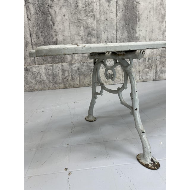 Grey Cast Iron and Wooden Bench, 1950s For Sale - Image 4 of 9