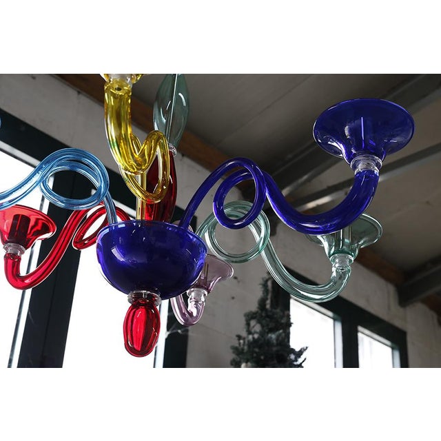 Brazil Chandelier in Multicolored Murano Glass by Bottega Veneziana For Sale - Image 6 of 7