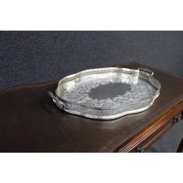 Late 19th Century English Silver-Plated Gallery Tray For Sale - Image 5 of 11