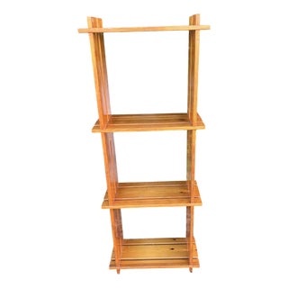 Brutalist Pine Shelf, 1970s For Sale