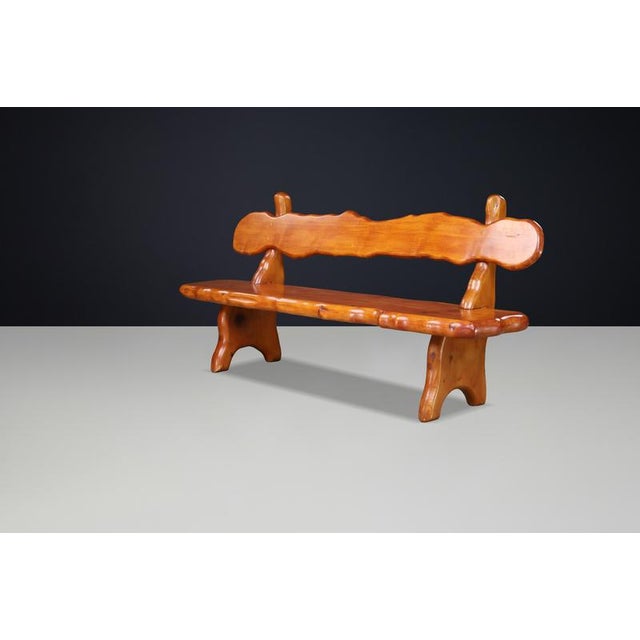 Alpine Pine Dining Table and Benches, France, 1970s, Set of 3 For Sale - Image 9 of 18