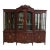 Antique BAU French Country Sideboard Breakfront China Cabinet Display Monumental For Sale
