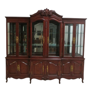 Antique BAU French Country Sideboard Breakfront China Cabinet Display Monumental