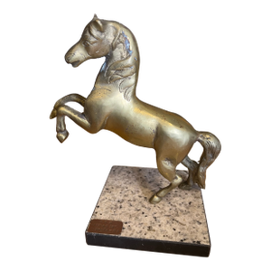 Brass Horse Statue on Marble