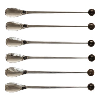 Teak Ball Spoons from Henckels Germany, Set of 6 For Sale