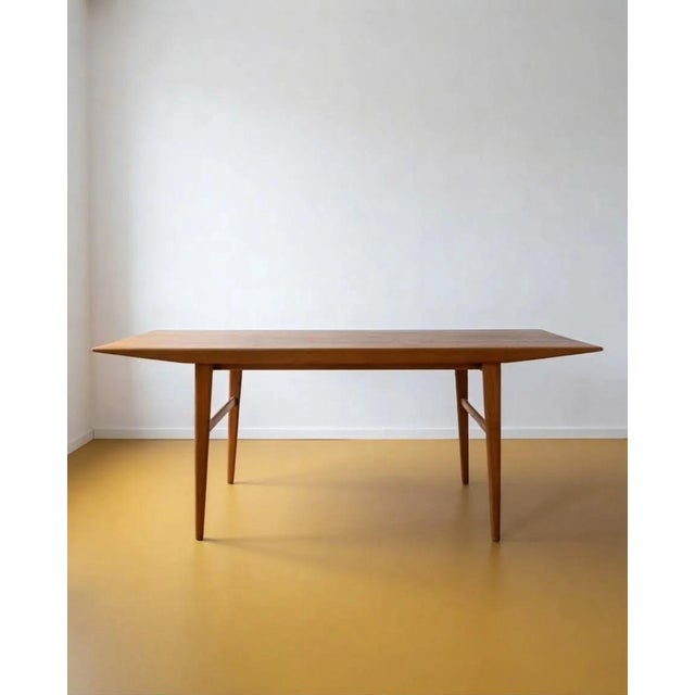 Mid-Century Modern Vintage Danish Teak and Oak Coffee Table, 1950s For Sale - Image 3 of 5
