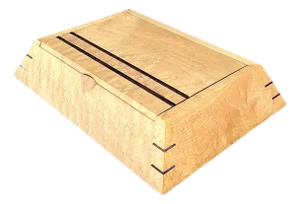Vintage Burl Wood Angled Box