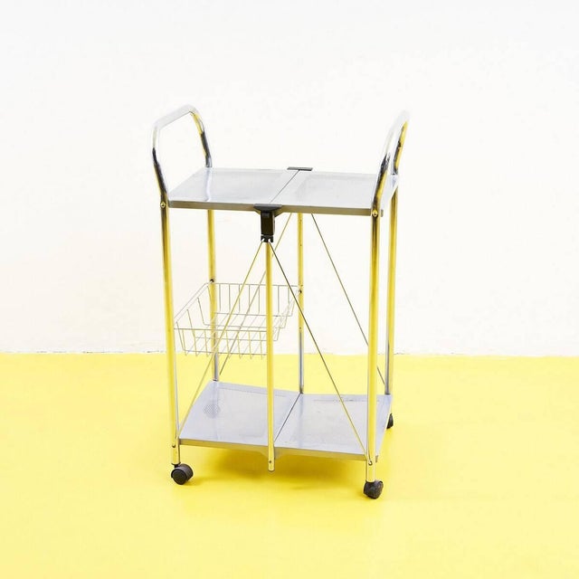 Vintage Metal Serving Trolley, 1960s For Sale - Image 10 of 10