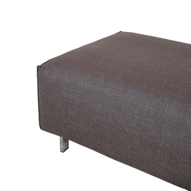 Textile Grey Grata 3-Seater Sofa and Ottoman from Rolf Benz, Set of 2 For Sale - Image 7 of 18