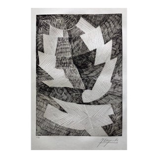 Jean Deyrolle, French Avant Garde Bold Abstract Geometric Aquatint Etching Op Art Kinetic For Sale