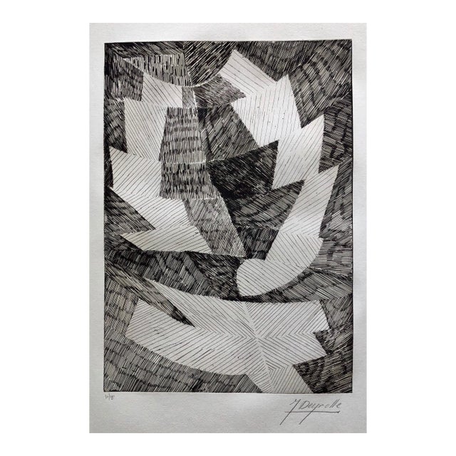 Jean Deyrolle, French Avant Garde Bold Abstract Geometric Aquatint Etching Op Art Kinetic For Sale