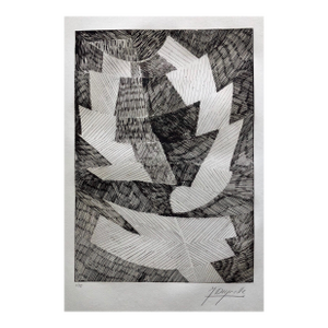 Jean Deyrolle, French Avant Garde Bold Abstract Geometric Aquatint Etching Op Art Kinetic