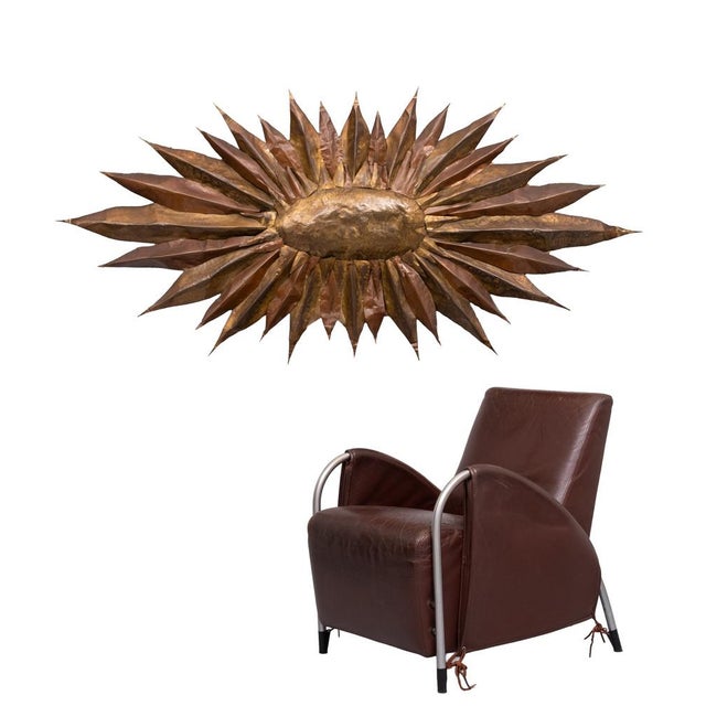 Very impressive large Sunflower.Handmade from Messing Brass and copper. Really a stunning piece. Superb patina over the...
