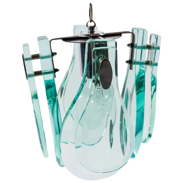 Pendant Lamp in the Style of Fontana Arte, Italy, 1970s For Sale