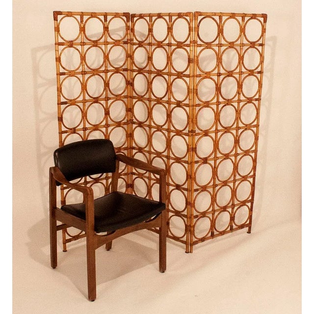 Mid-Century Modern Vintage Spanish Bamboo Screen For Sale - Image 3 of 10