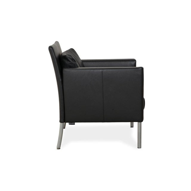Jason Armchair in Black Leather from Walter Knoll / Wilhelm Knoll For Sale - Image 9 of 12