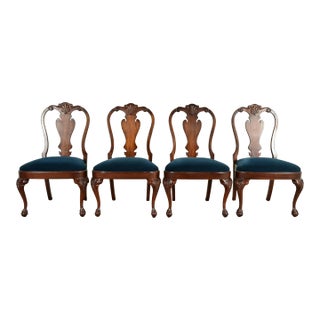 Smith & Watson Georgian Carved Mahogany Dining Chairs, Set of Four For Sale