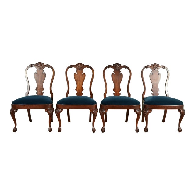 Smith & Watson Georgian Carved Mahogany Dining Chairs, Set of Four For Sale